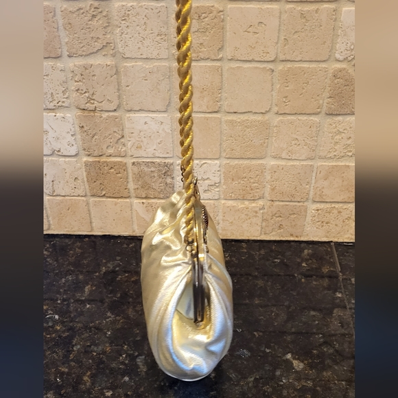 Vintage Harry Levine Mini Evening Handbag Gold w/ Amber - Picture 4 of 10